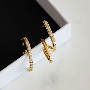 18k gold plated cuff earrings.